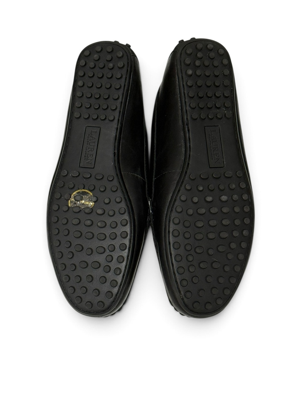 Briony Lauren Ralph Lauren Black Leather Loafers with Gold Bit - Picture 8 of 12